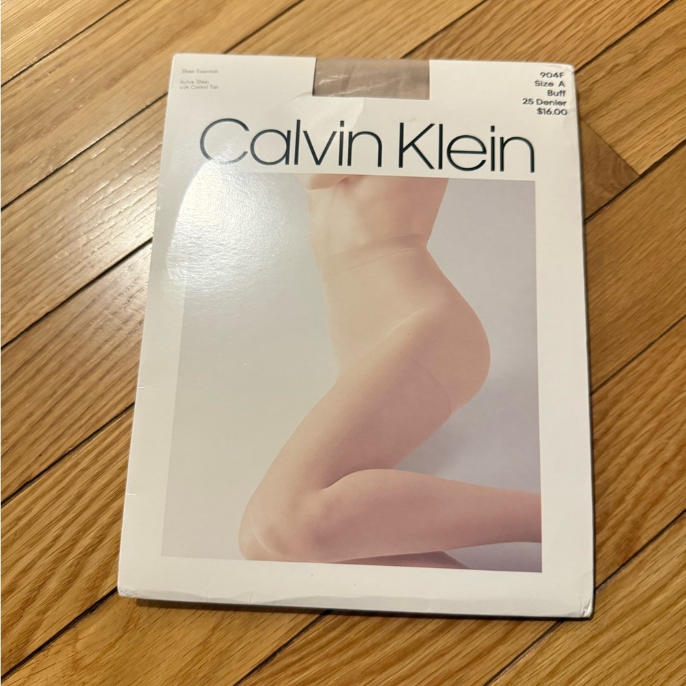 Calvin Klein Active Sheer Control Top Pantyhose Size A Buff 25 Denier
